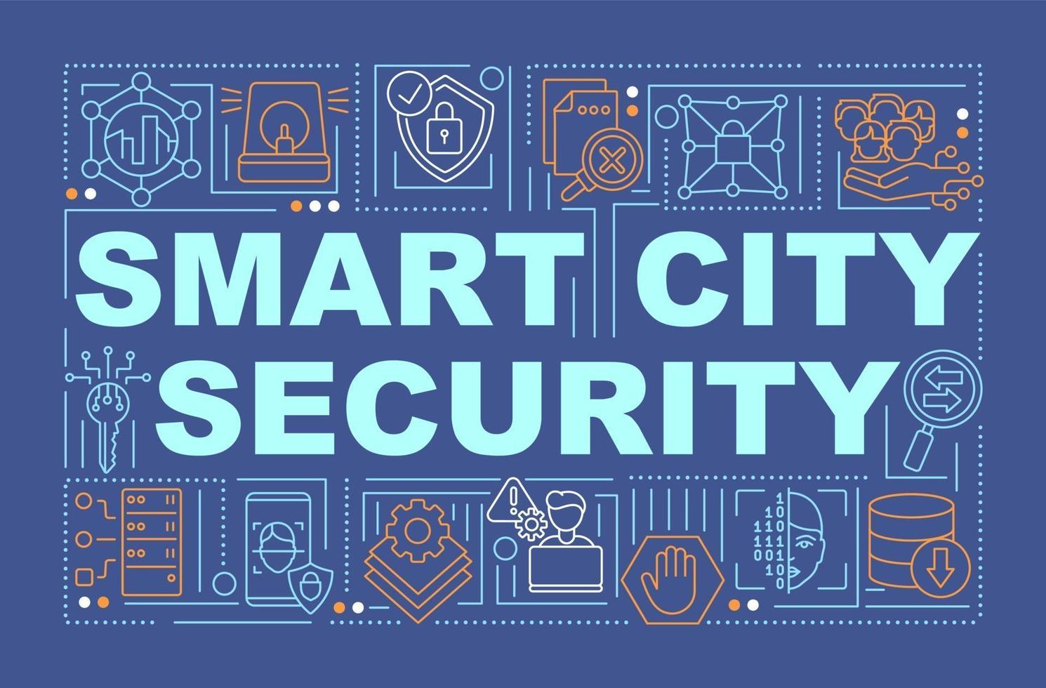 Smart city cyber safety word concepts banner vector