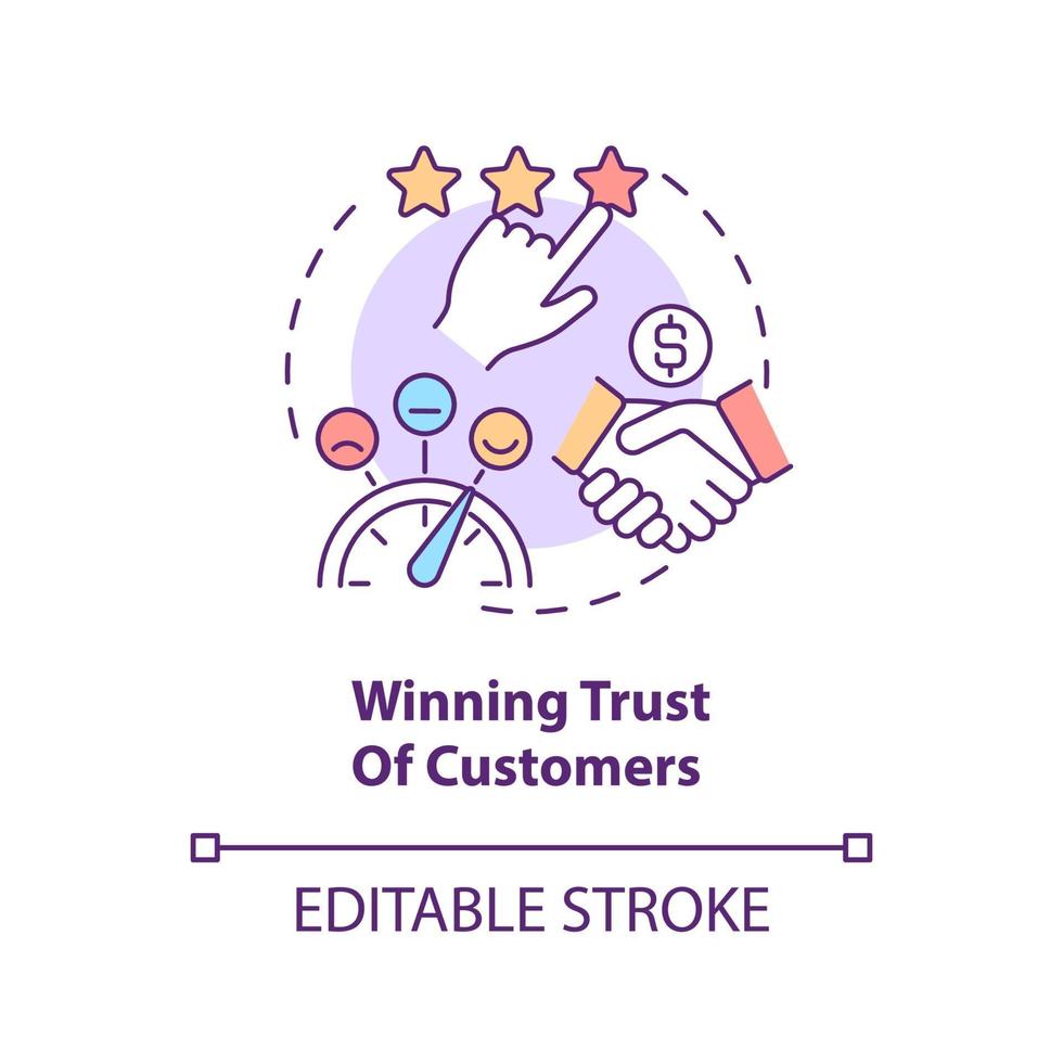 Win trust of customers concept icon vector