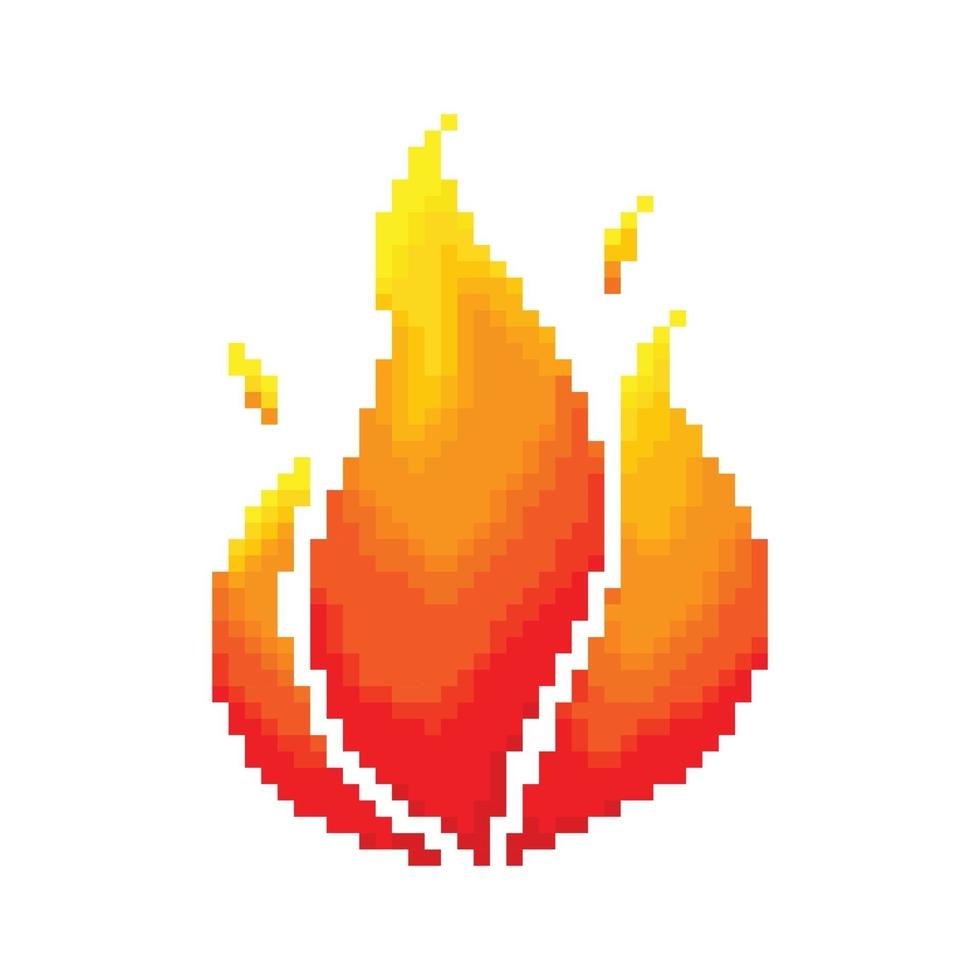 Flame pixel concept. Vector illustration