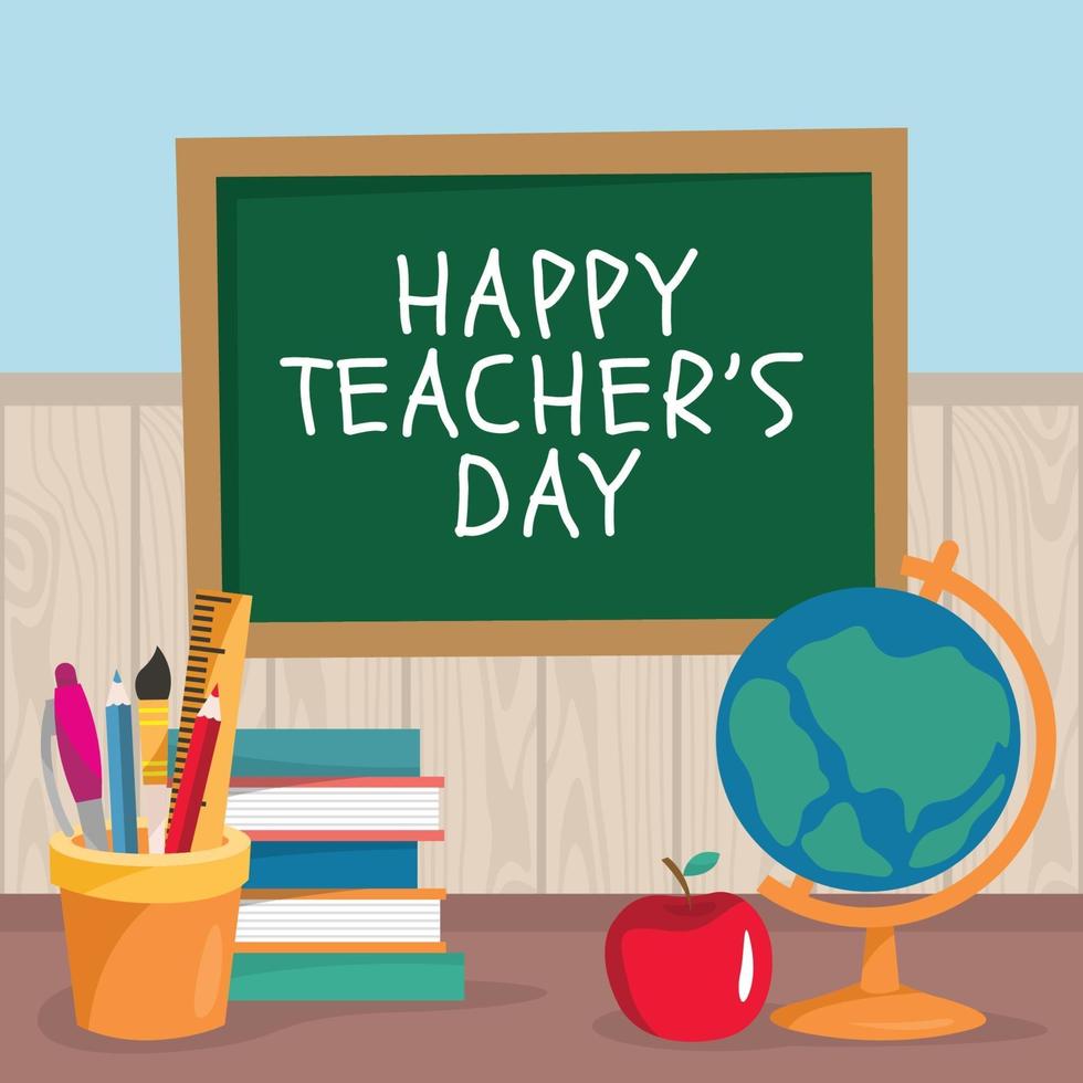 Happy Teacher's Day Colorful Illustration vector