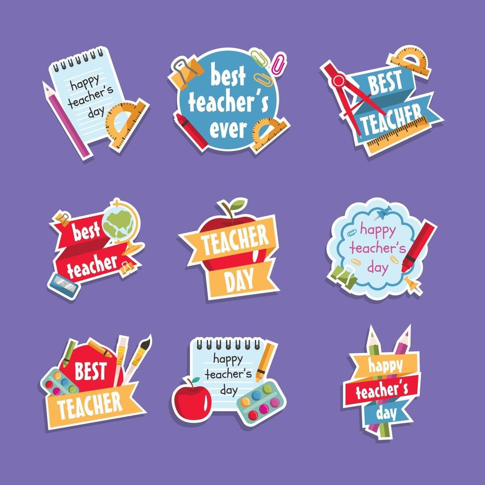 Teacher's Day Appreciation Sticker Pack vector