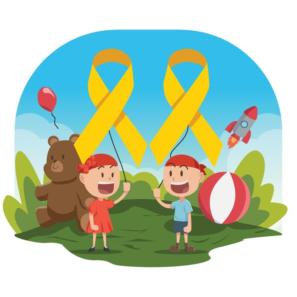 conciencia sobre el cáncer infantil vector