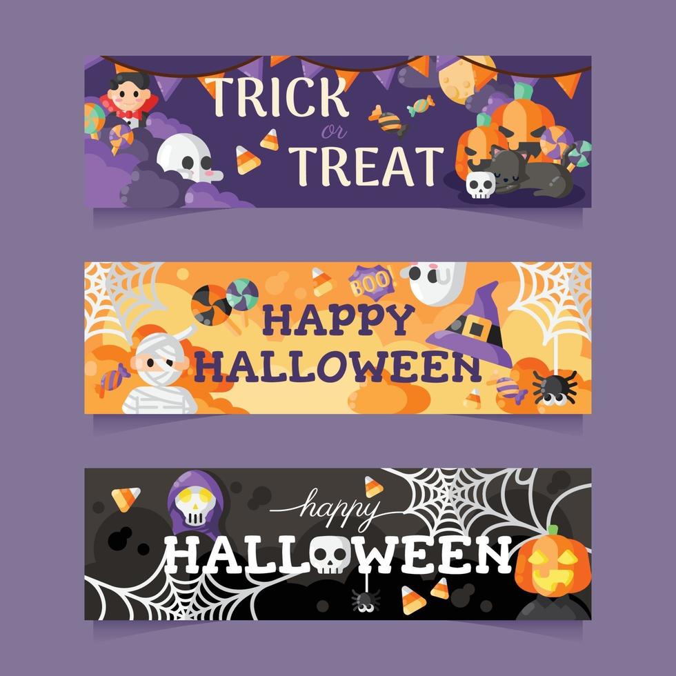 feliz halloween banner vector