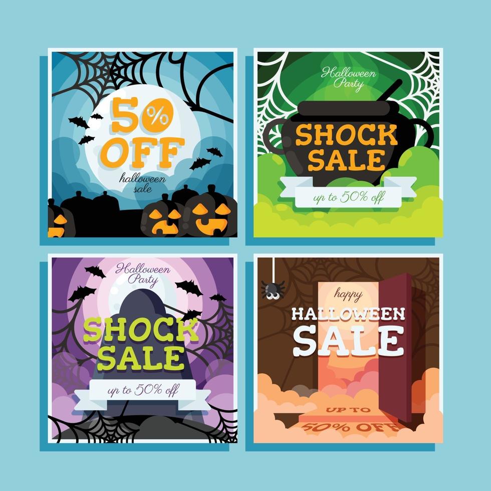 Halloween Sale Social Media vector