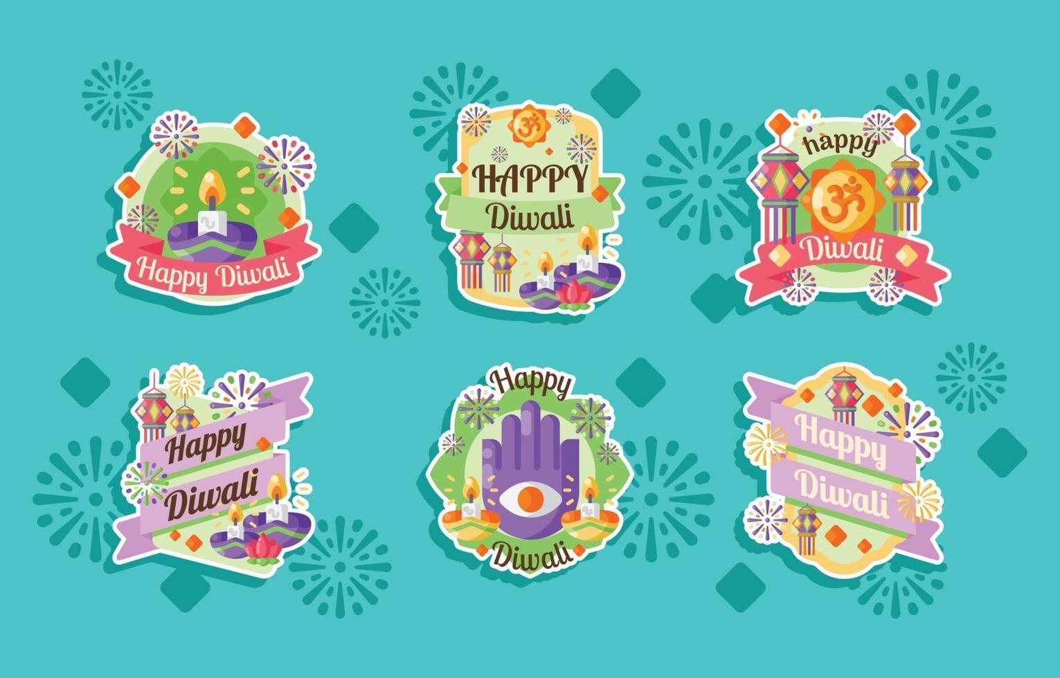 Happy Diwali Sticker vector