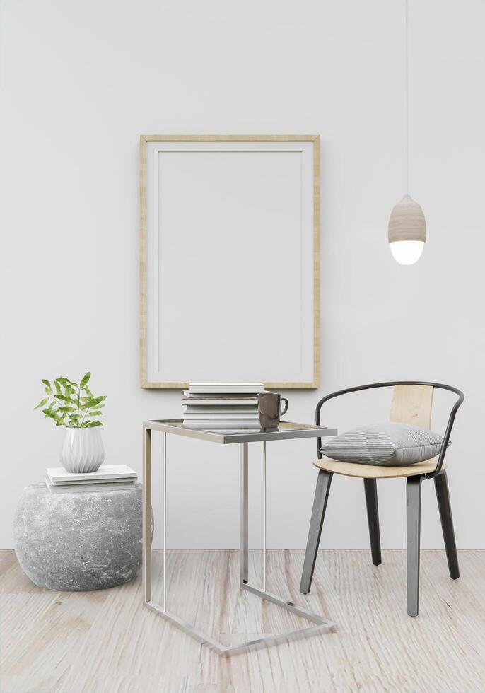 Living room wall photo frame with flower vase, 3D style