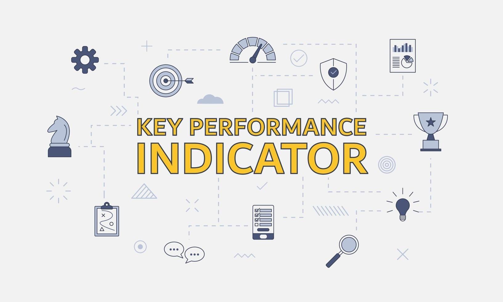 kpi key performance indicator concept with icon set with big word vector