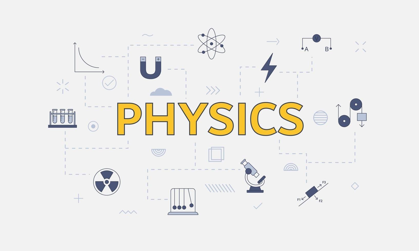 physics concept with icon set with big word 3297662 Vector Art at Vecteezy