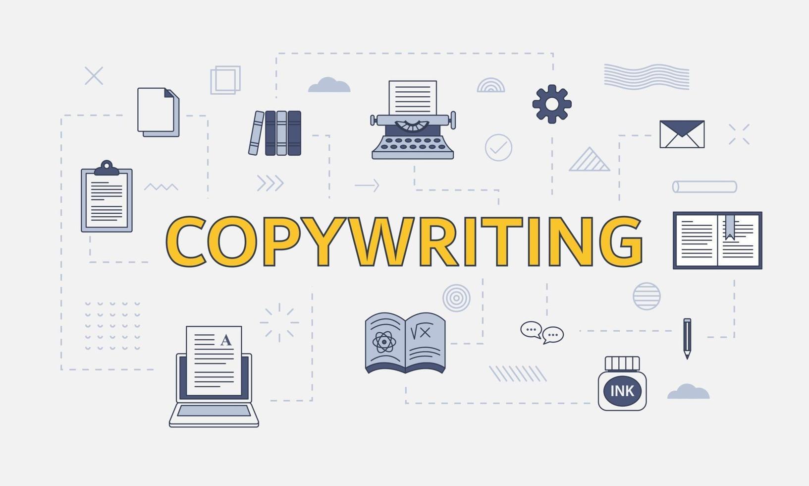 copywriting concept with icon set with big word or text vector