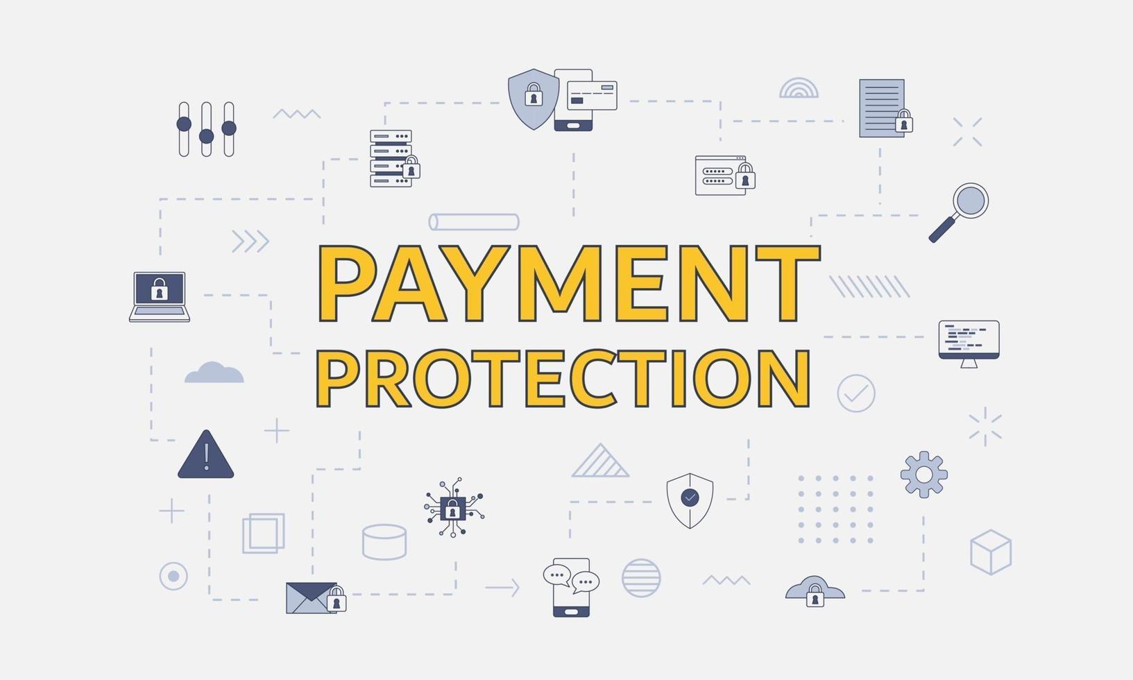 payment protection concept with icon set with big word vector