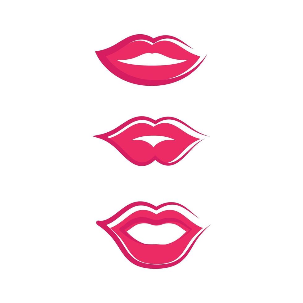 Smiling mouth icon set vector