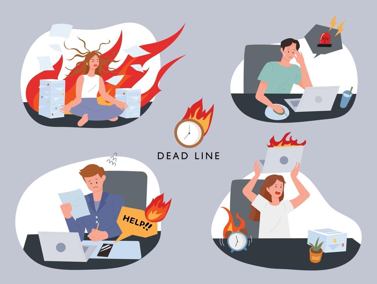 stressed business people vector