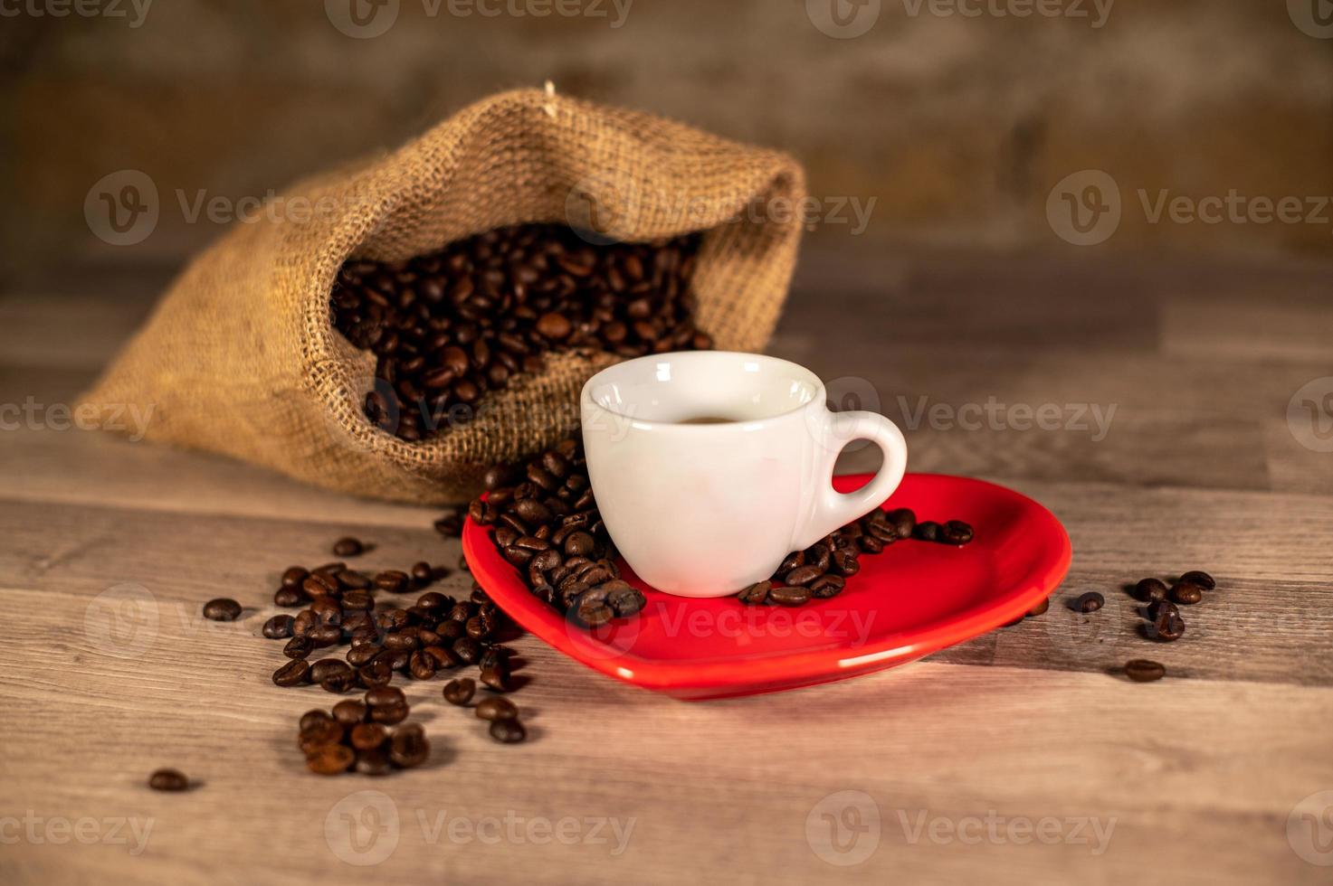 Coffee composition with beans photo