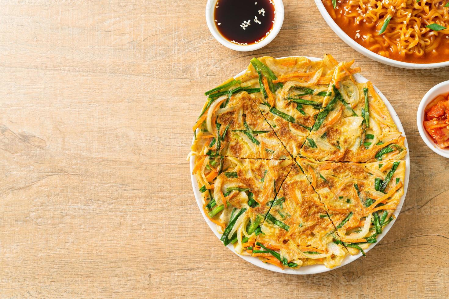 Pajeon or Korean pancake or Korean pizza photo