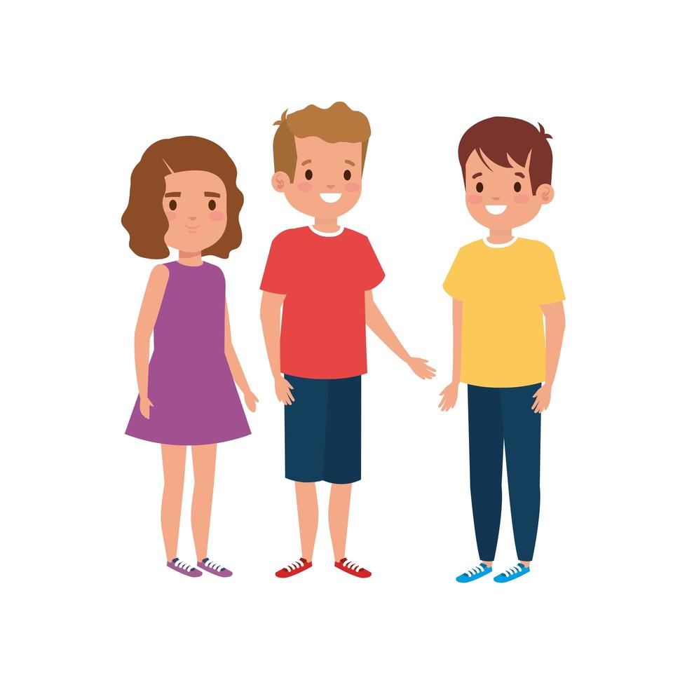 cute little children avatar character vector