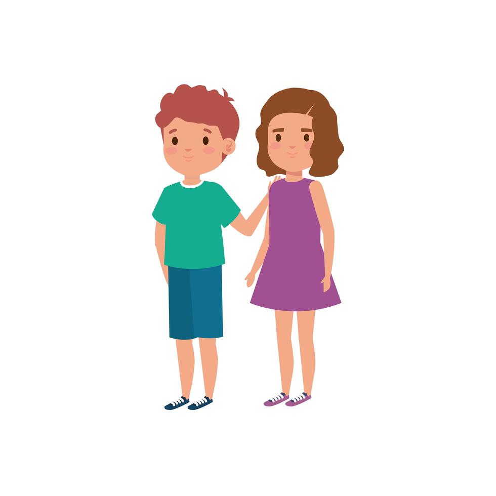 cute little children avatar character vector