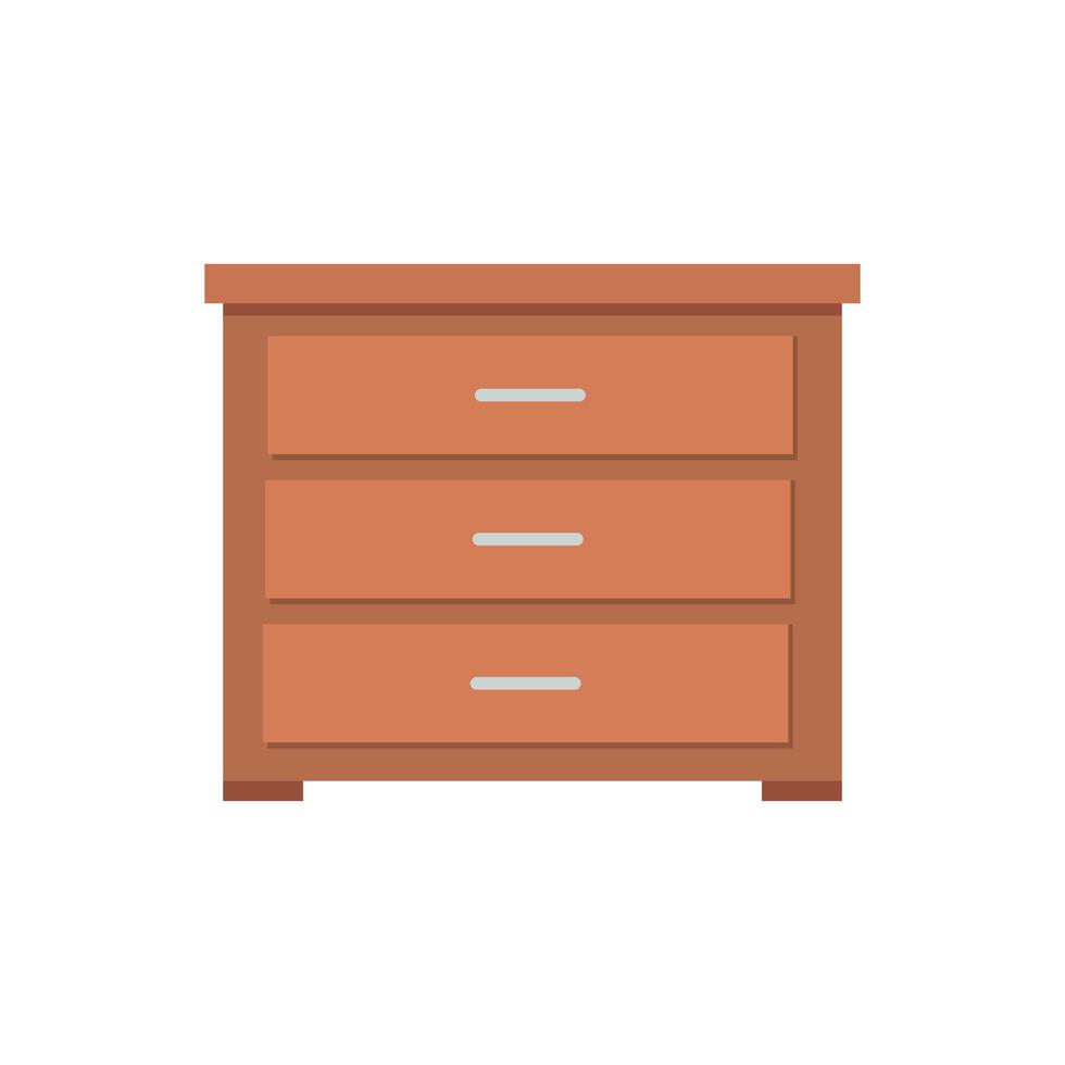 wooden drawer furniture isolated icon vector