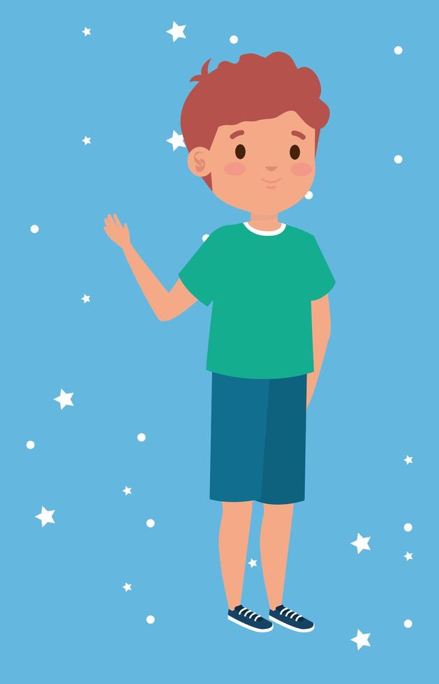 cute little boy avatar character vector