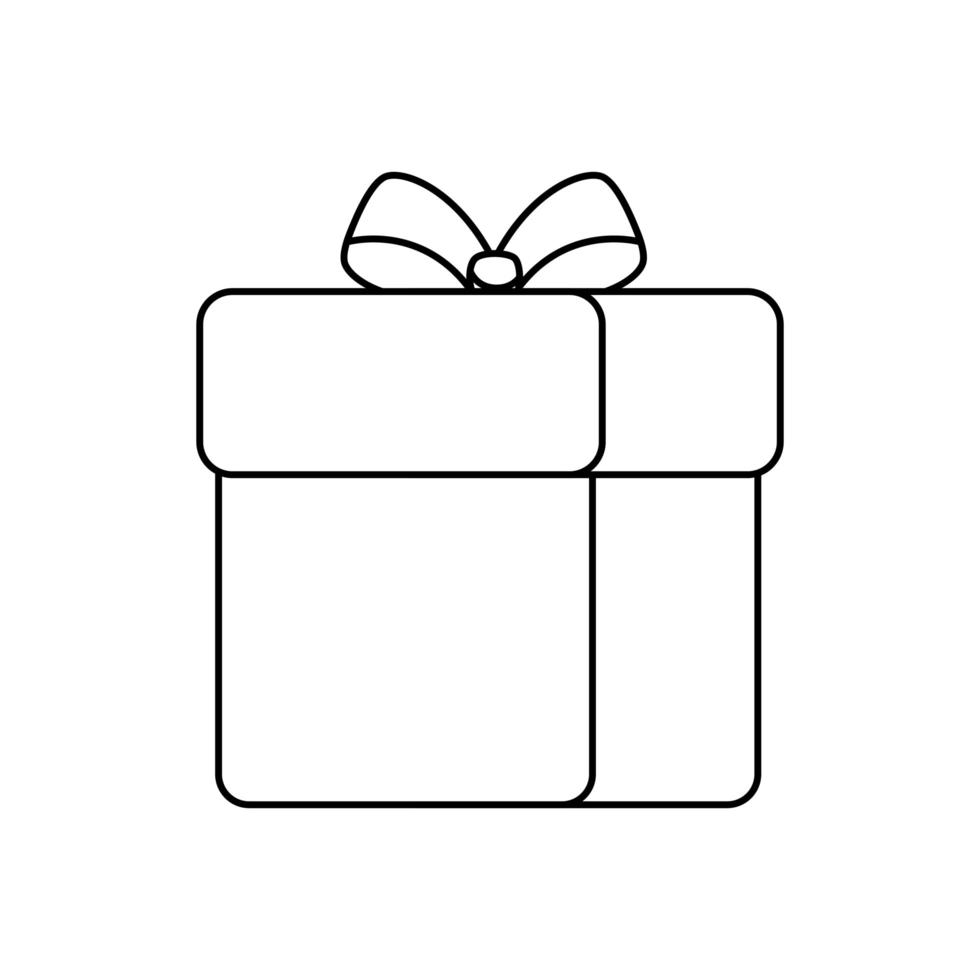 gift box present line style icon vector