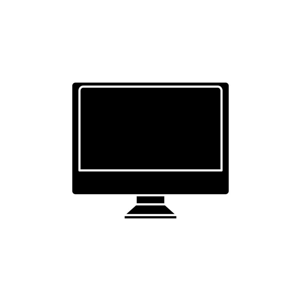silhouette of computer desktop device isolated icon vector