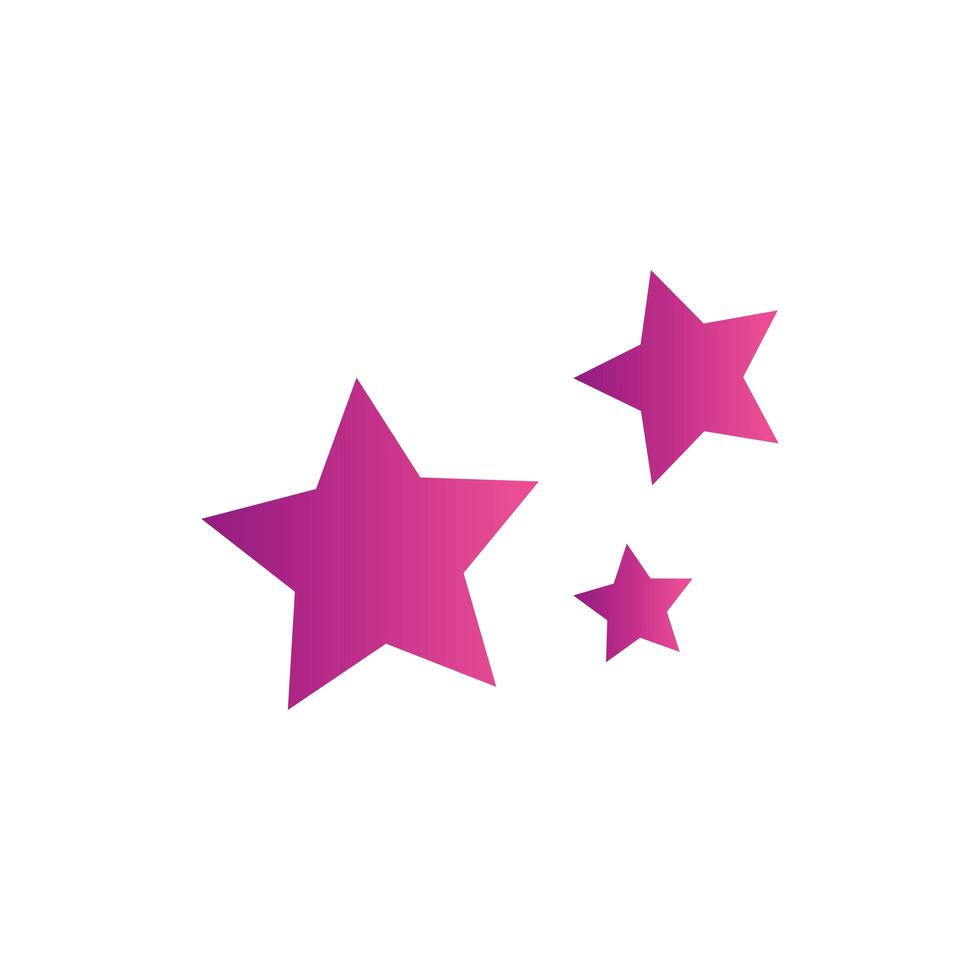 set stars decoration isolated icon vector