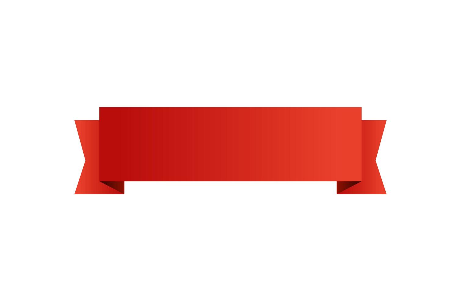 ribbon decoration red isolated icon vector