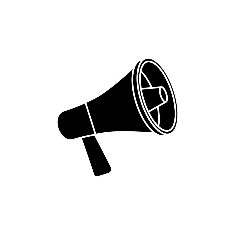 silhouette of megaphone sound isolated icon vector