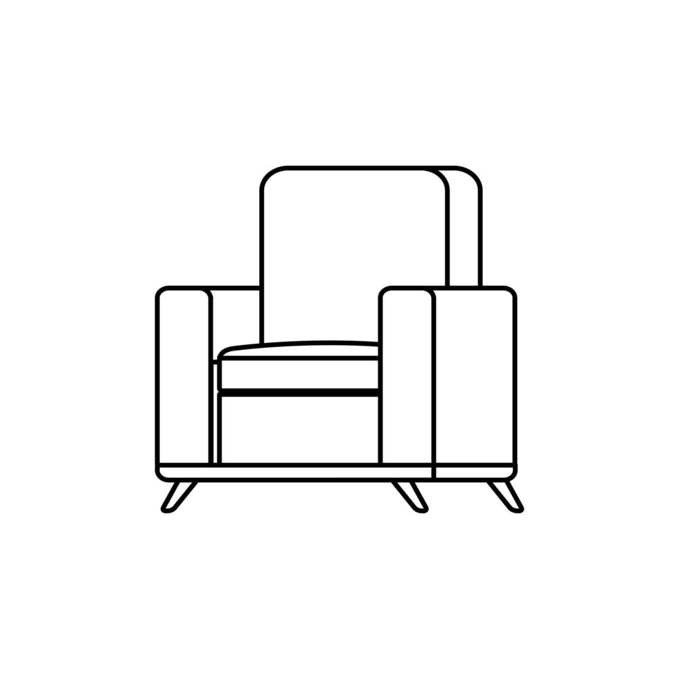 furniture comfortable sofa line style icon vector