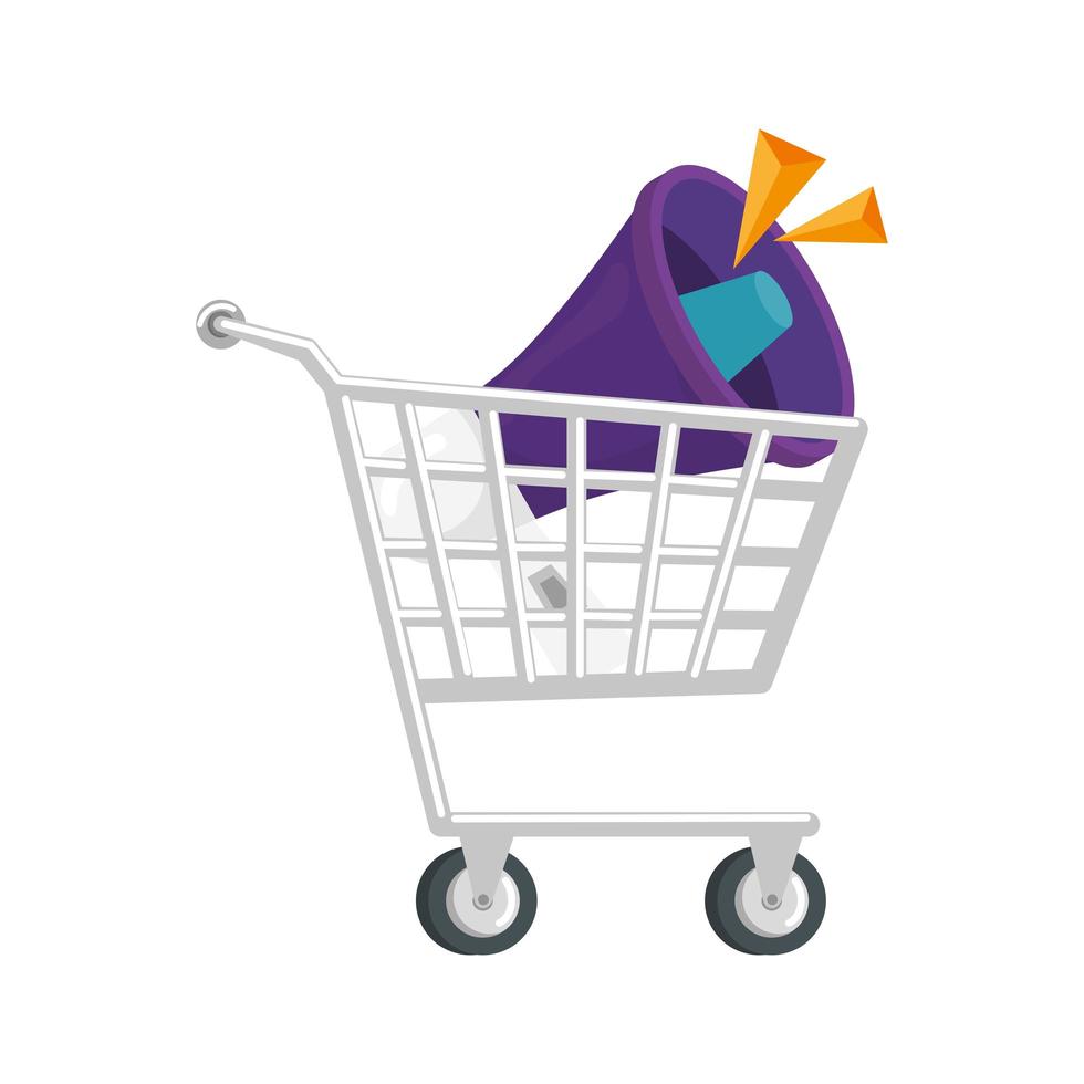 cart shopping transportation isolated icon vector