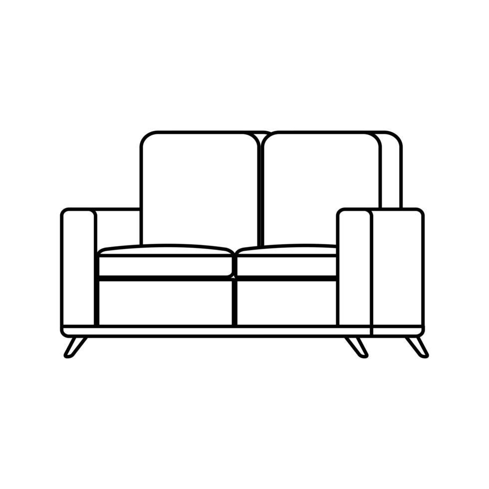 furniture comfortable sofa line style icon vector