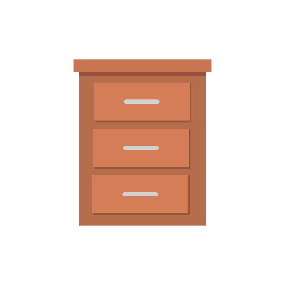 wooden drawer furniture isolated icon vector