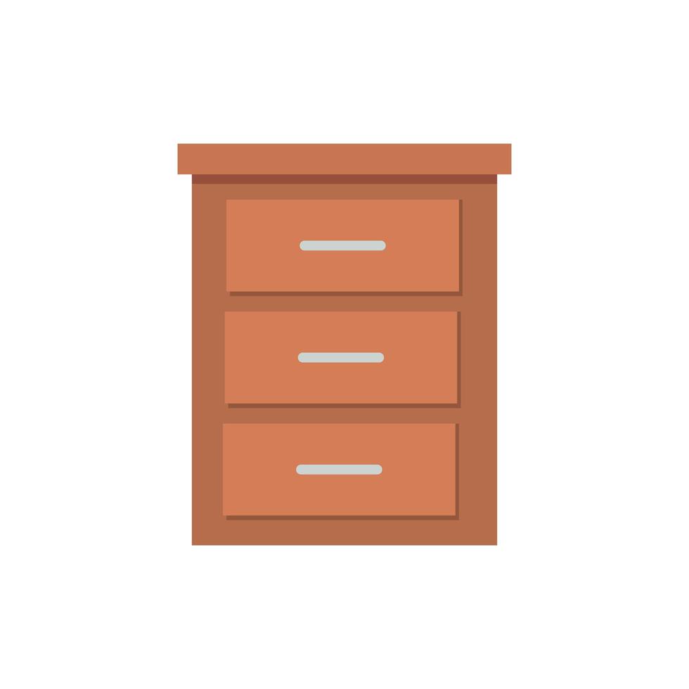 Muebles de cajones de madera icono aislado vector