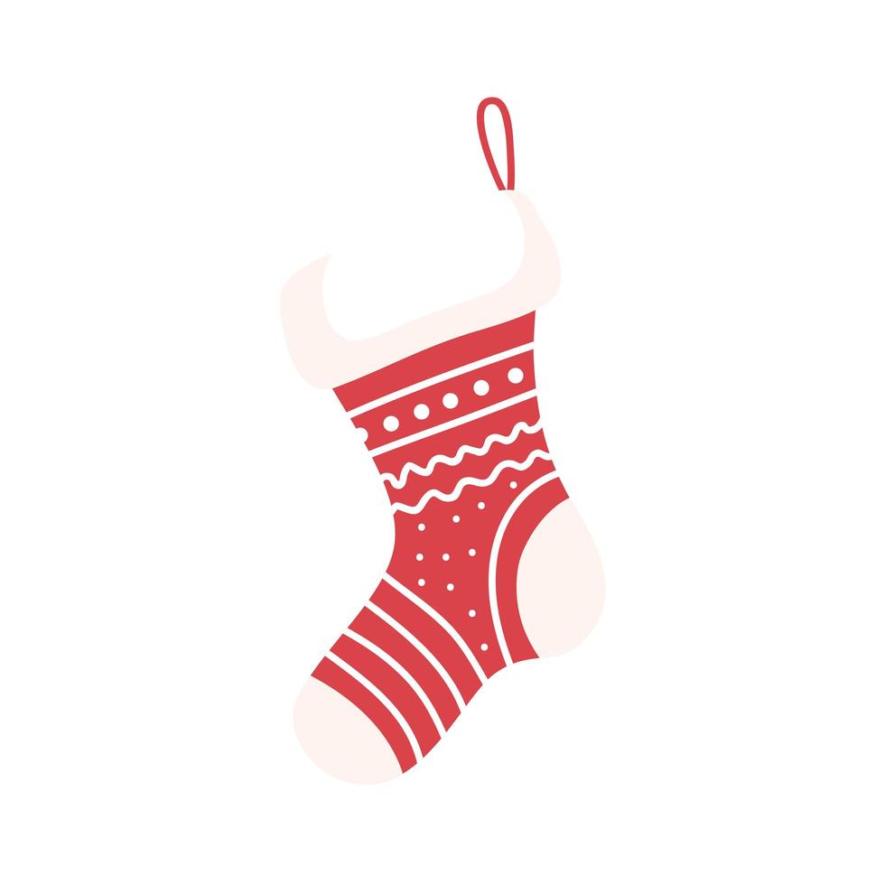 sock christmas decorative isolated icon vector