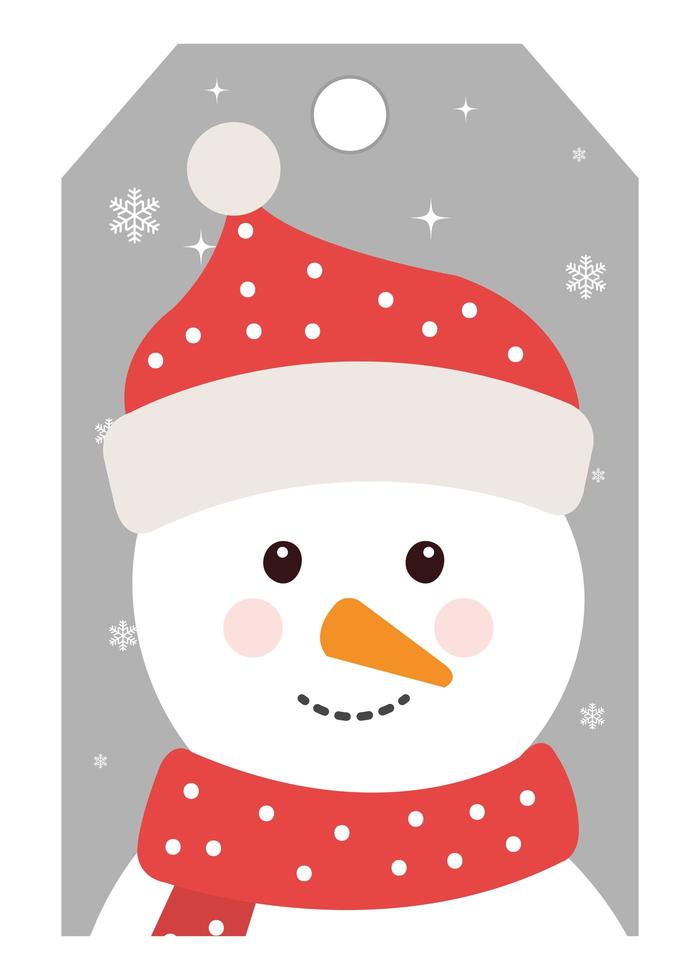 merry christmas cute snowman character vector