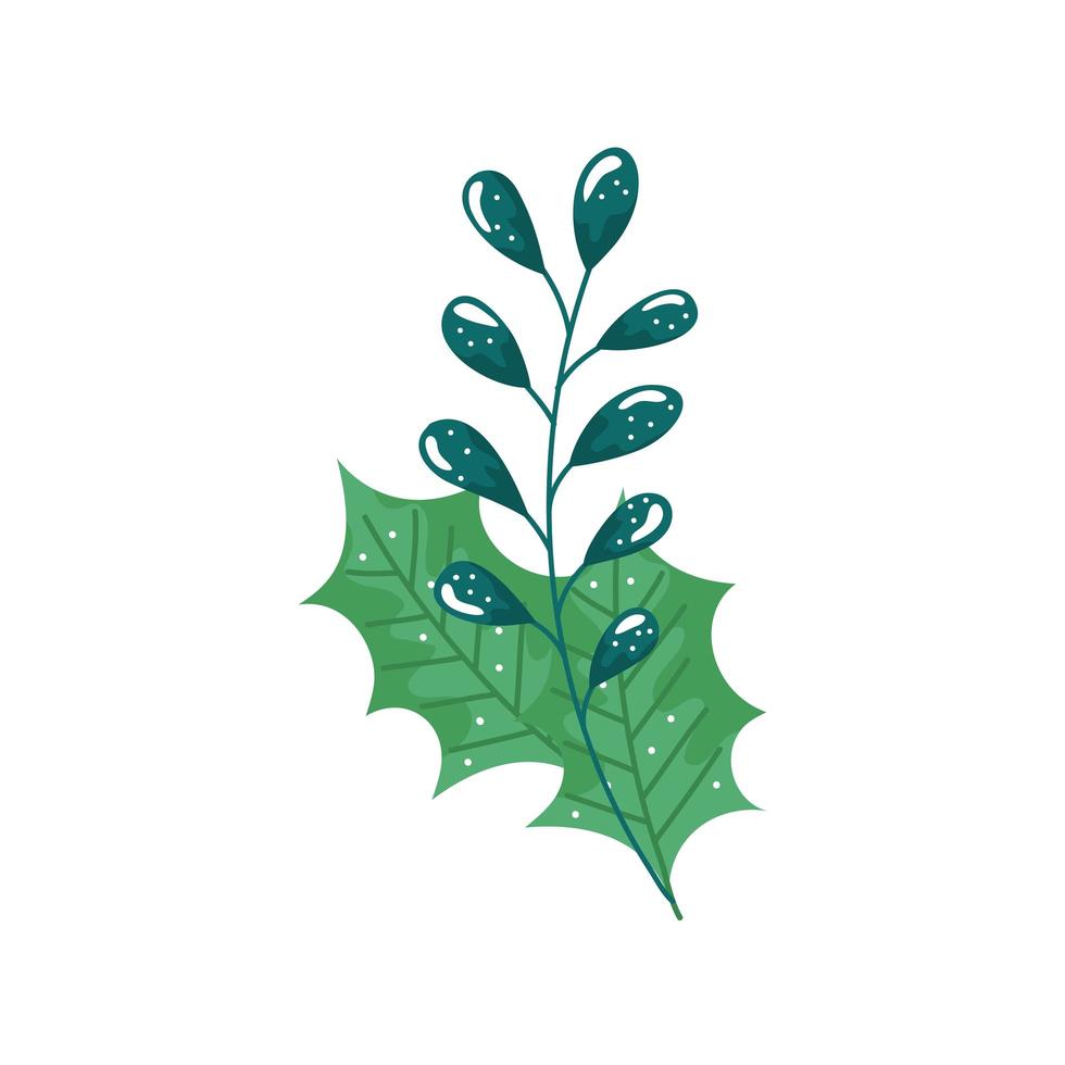 branches with leafs nature ecology isolated icon vector