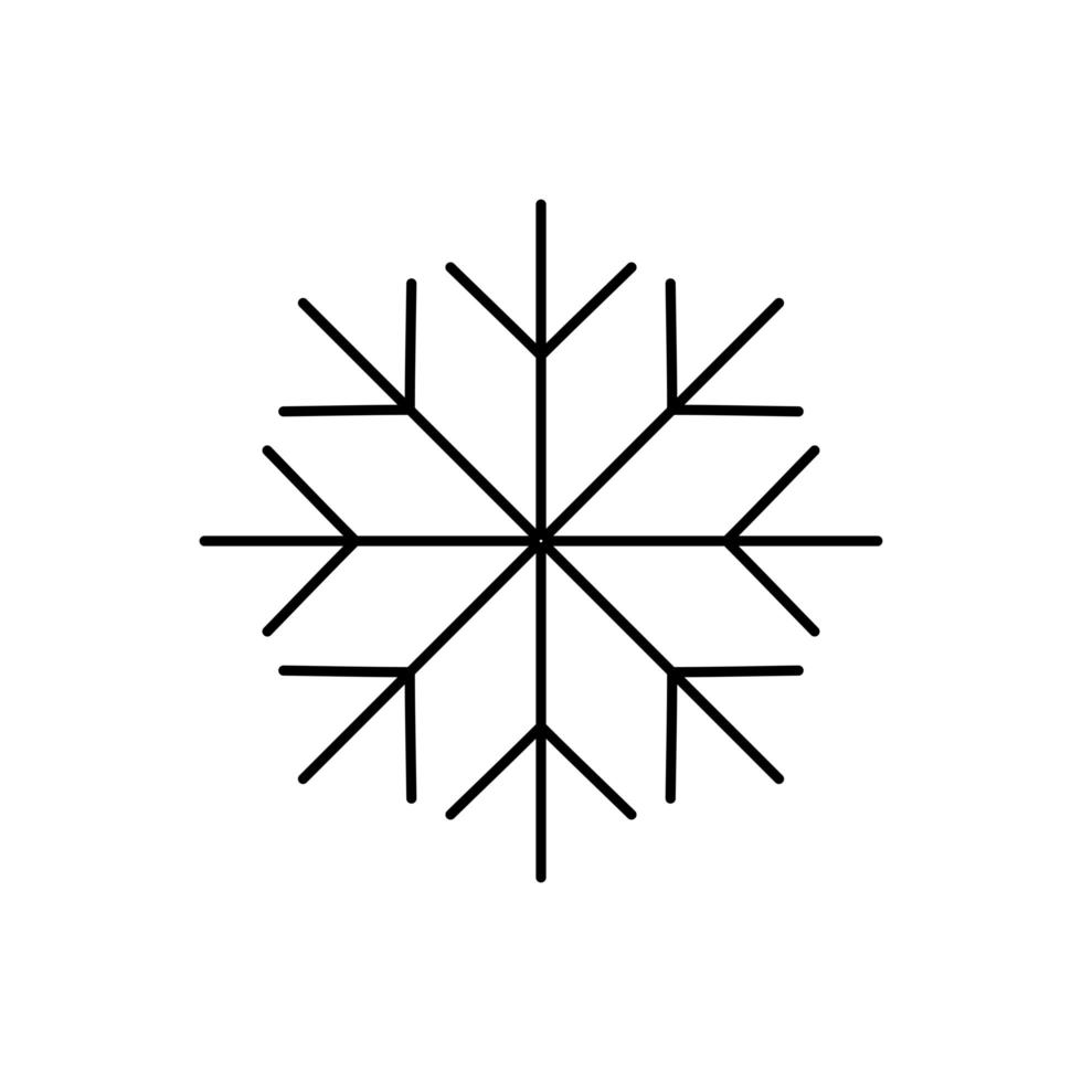 snowflake christmas decoration line style vector