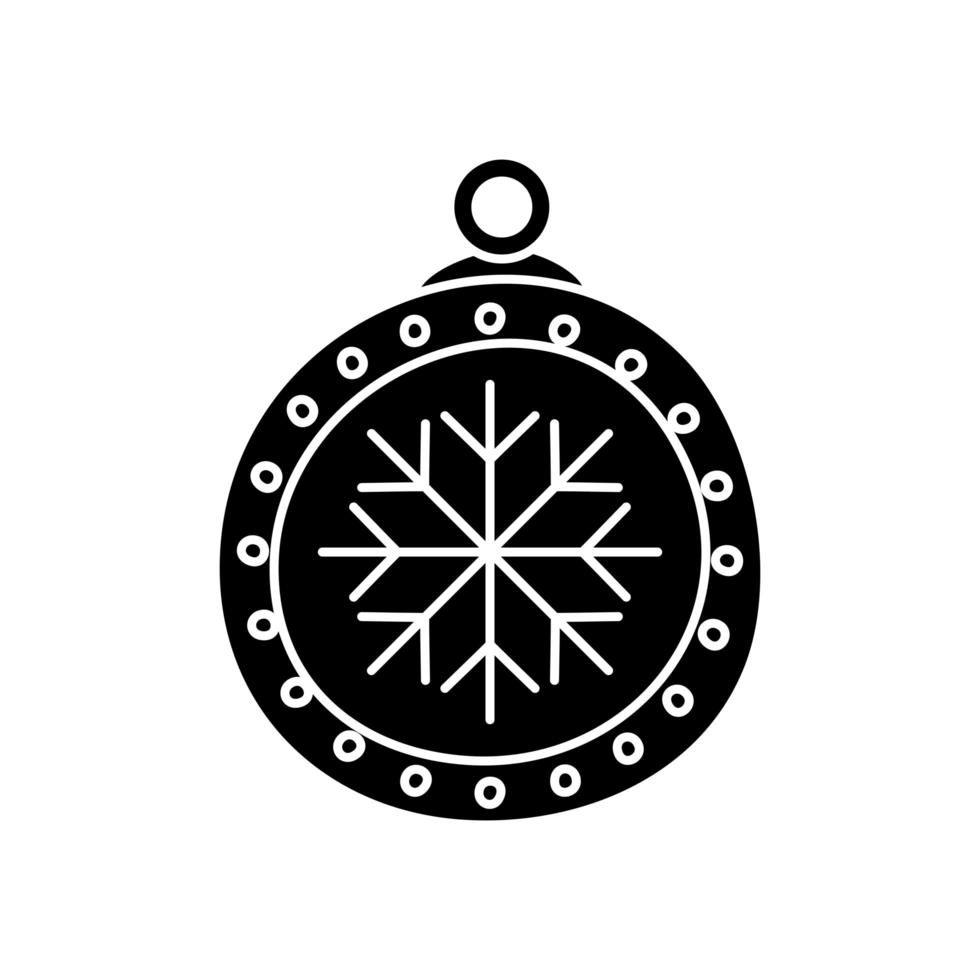 silhouette of ball christmas decoration isolated icon vector