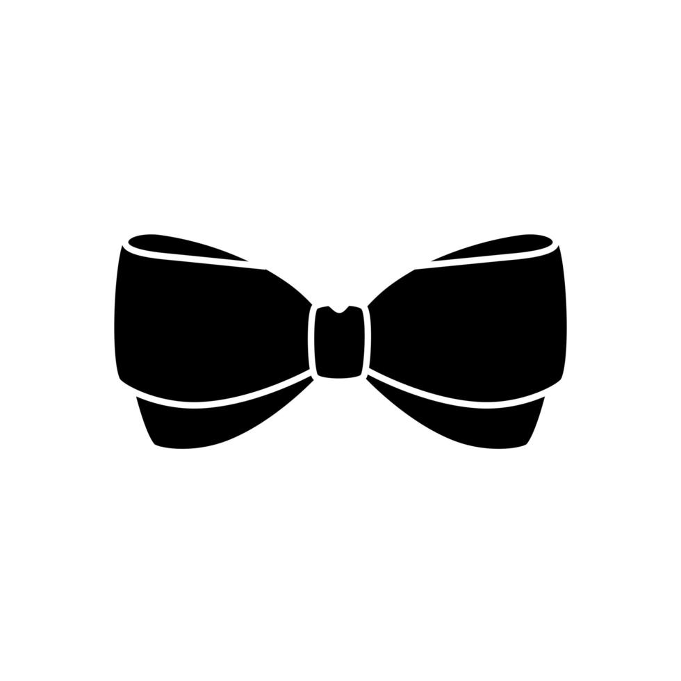 silhouette of bow ribbon christmas decorative isolated icon vector