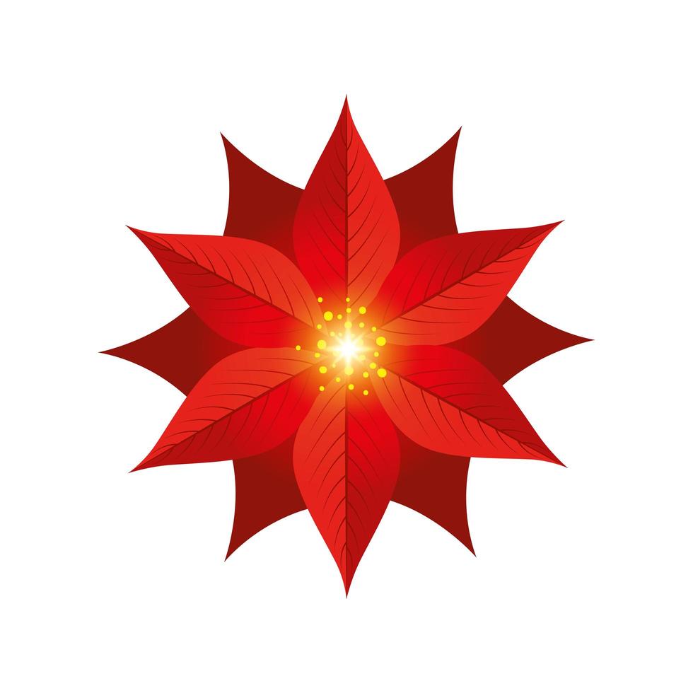flower christmas decorative isolated icon vector