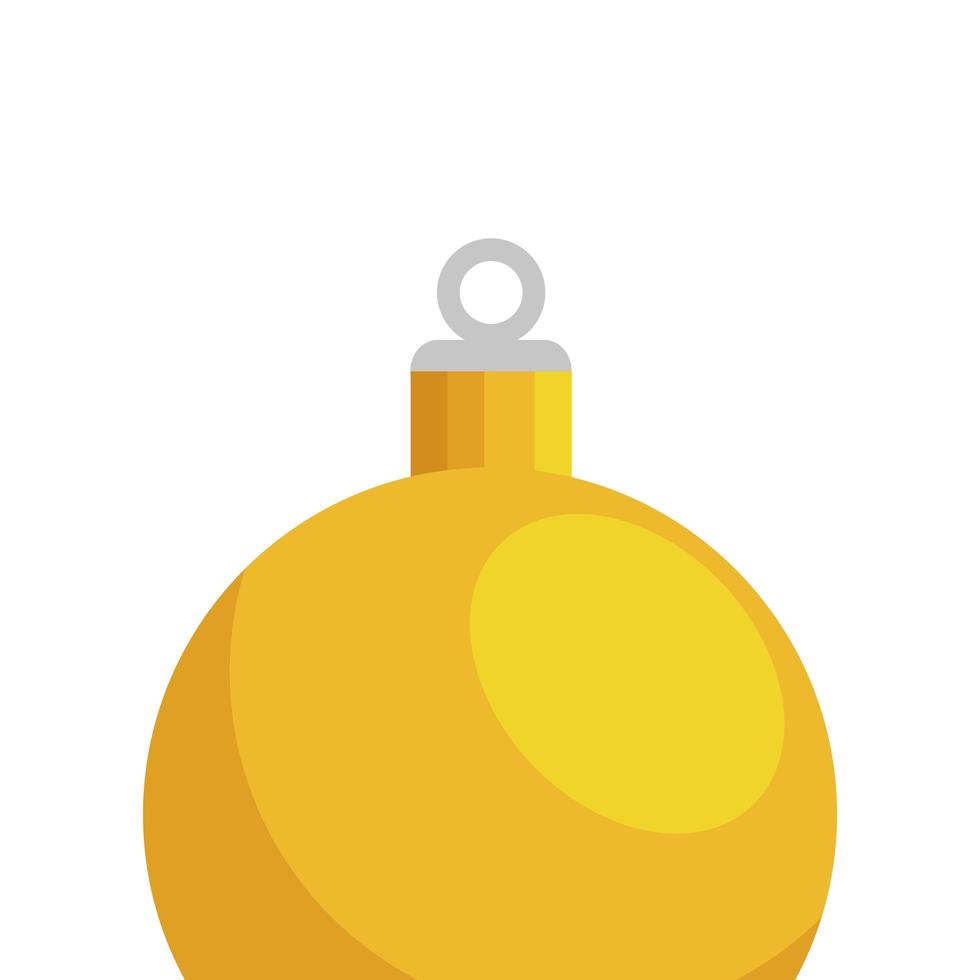 ball yellow christmas decoration isolated icon vector