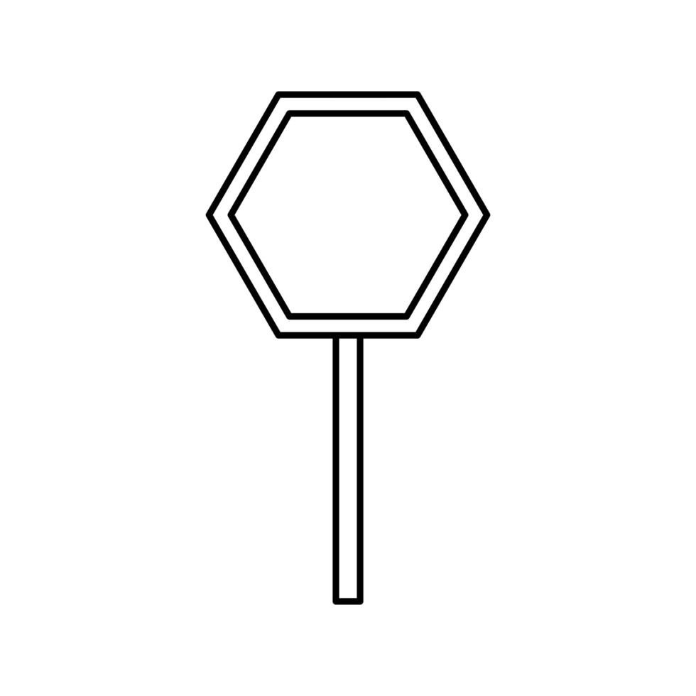 stick signage alert line style icon vector