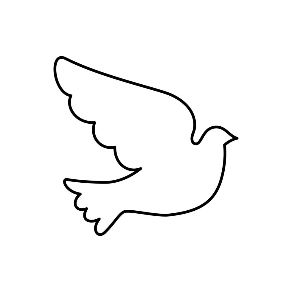 dove animal line style icon vector