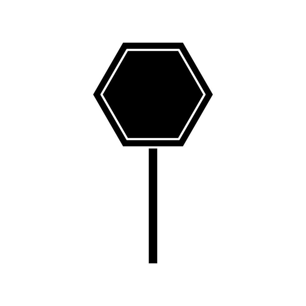 silhouette of stick signage alert isolated icon vector