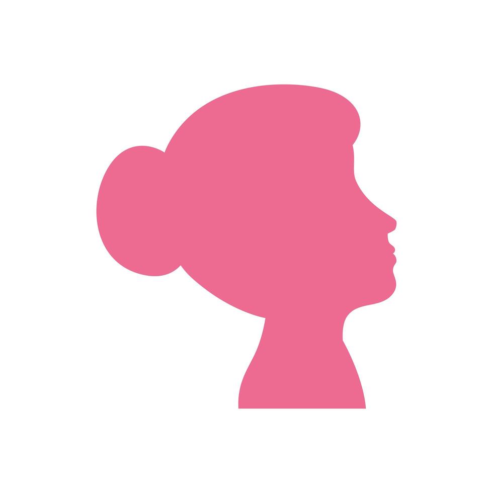 silhouette of profile woman head avatar character vector