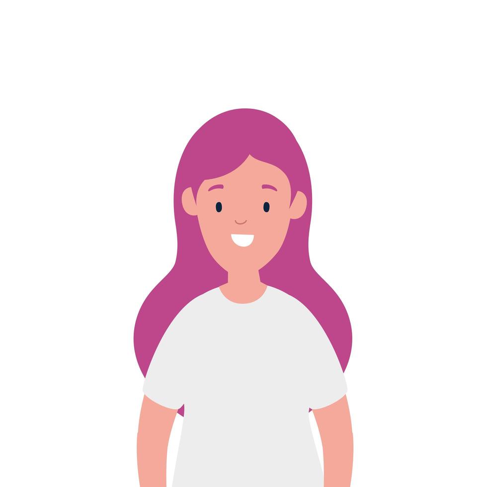 icono de personaje de avatar de mujer hermosa vector