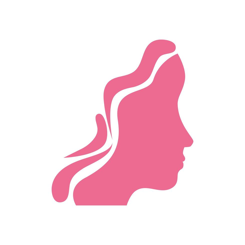 silhouette of profile woman head avatar character vector