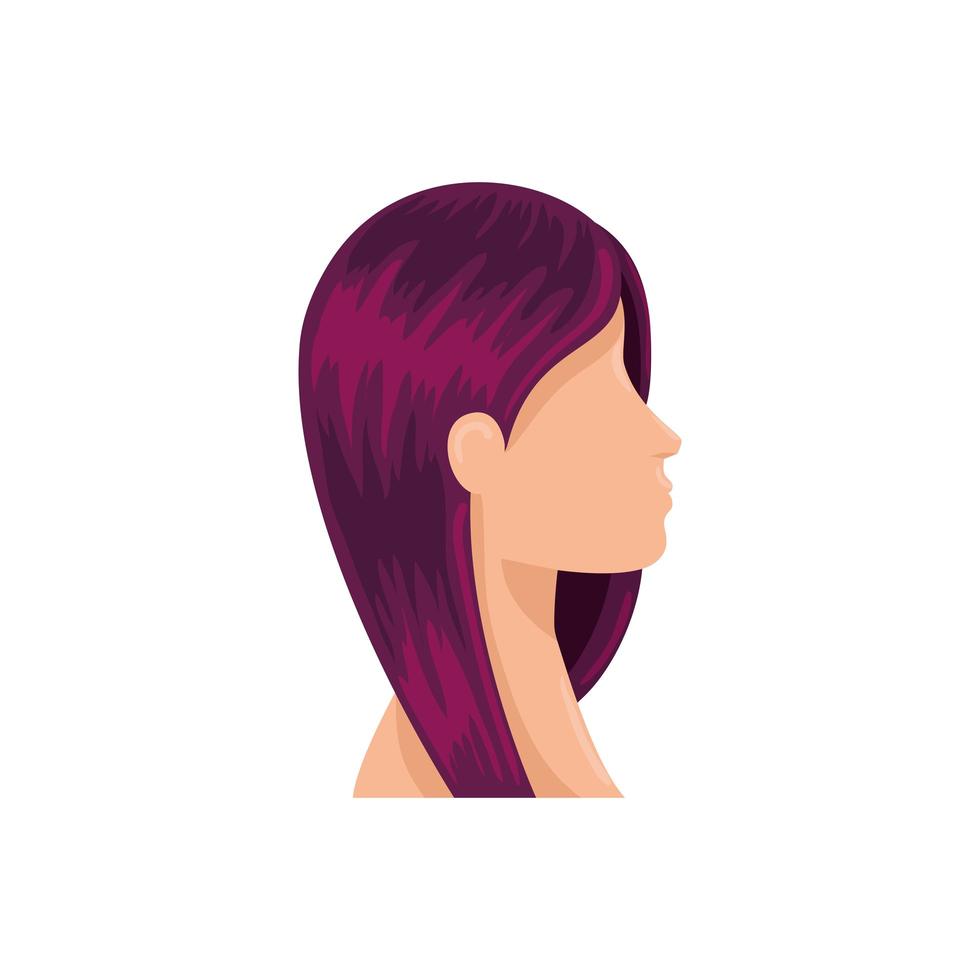 profile of woman head avatar character vector