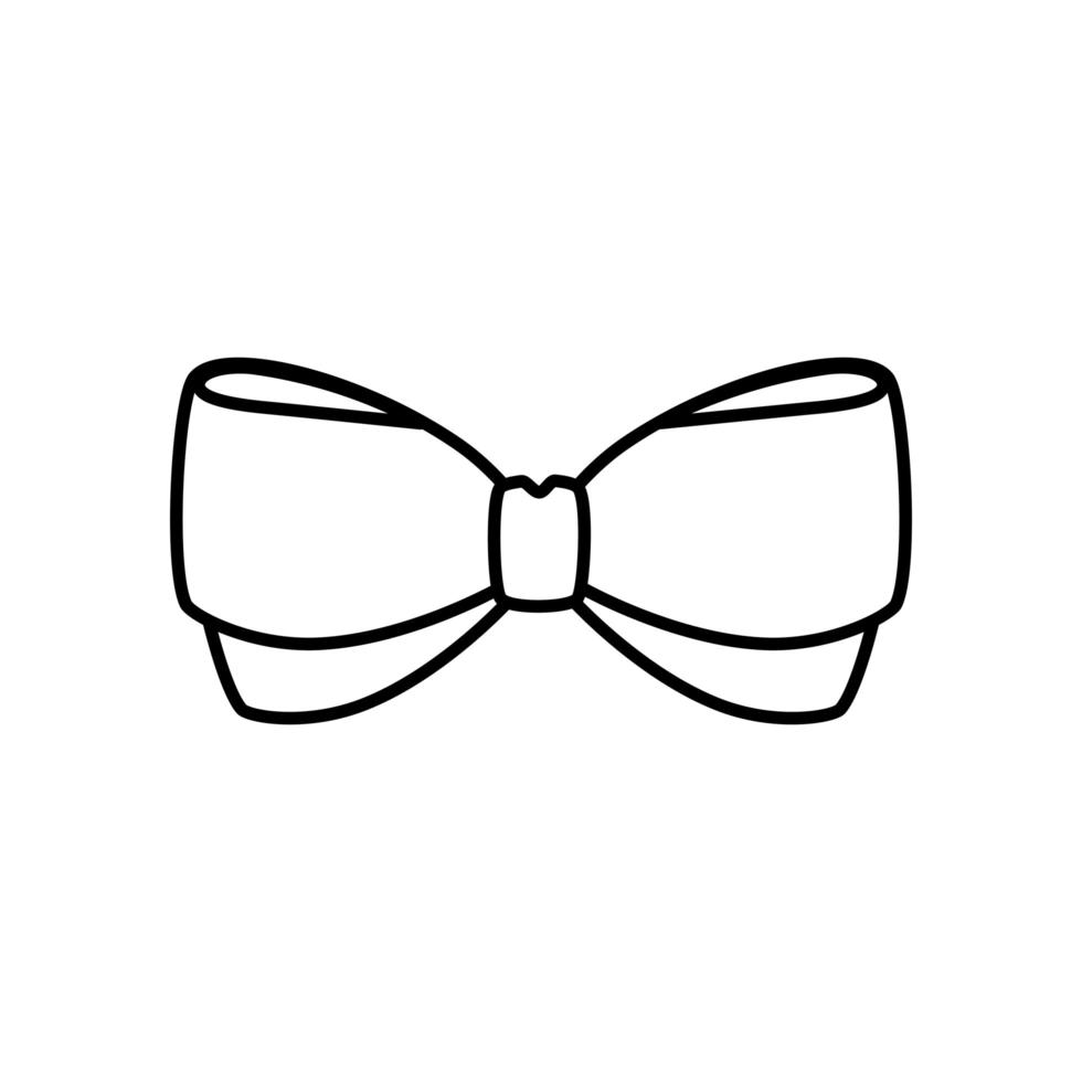 bow ribbon christmas decorative line style icon vector