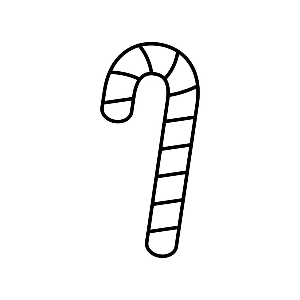 sweet cane christmas line style icon vector
