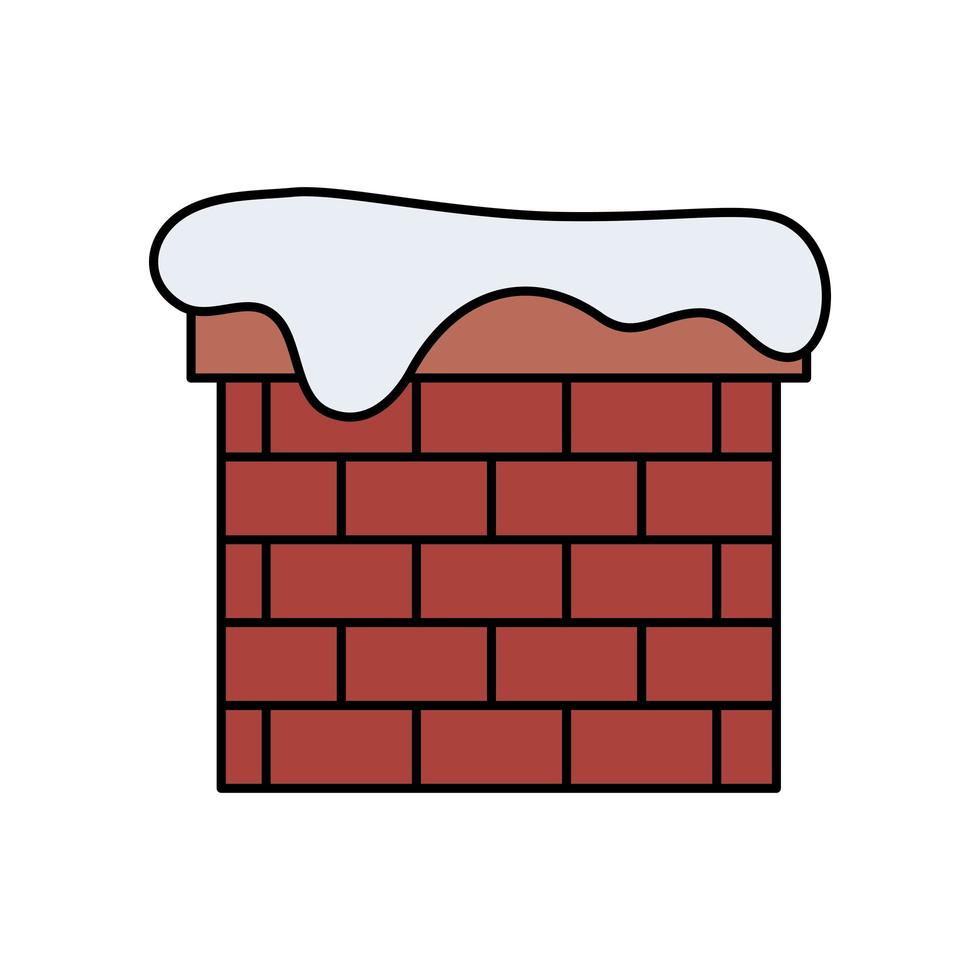 chimney with snow isolated icon vector